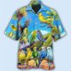 thumbnail image 3 of Camisetas hawaianas con estampado de loros en la playa para hombre, ropa de moda, camisetas de vacaciones de manga corta con estampado 3D de animales de cocoteros hawaianos, 3 of 5