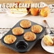 thumbnail image 4 of Bandeja para hornear cupcakes de 6 cavidades Bandeja para hornear pasteles antiadherente Bandeja para hornear de acero al carbono, 4 of 6