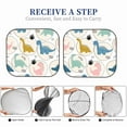 thumbnail image 6 of Disketp 2 Piece Cute Dinosaurs Pattern Windshield Sunshades,Folding Windshield Sun Shade For Car Suv Trucks Sedan,Blocks Uv Rays Sun Visor Protector-Large, 6 of 7