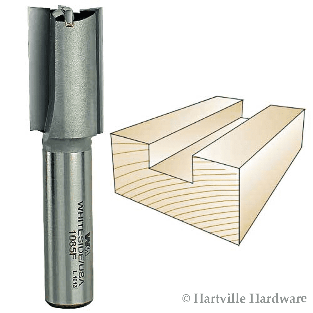Whiteside Router Bits 1085F Straight Bit with Carbide Boring Point 3/4Inch Cutting Diameter and