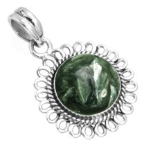 925 Sterling Silver Women Jewelry Natural Seraphinite Pendant