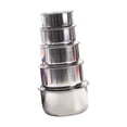 thumbnail image 2 of WeiLaiKeQi 5 Pieces Stainless Steel Soup Pots Professional Cooking Tools Food Container B, 2 of 7
