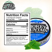 Smokey Mountain Original Pouches - Arctic Mint - Tobacco Free and Nicotine Free - 10 Can Box - 20 Per Can