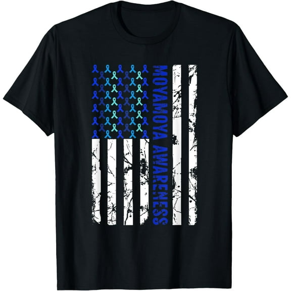 Premium Comfort - Moyamoya Awareness USA Flag Moyamoya Disease For Men Women T-Shirt