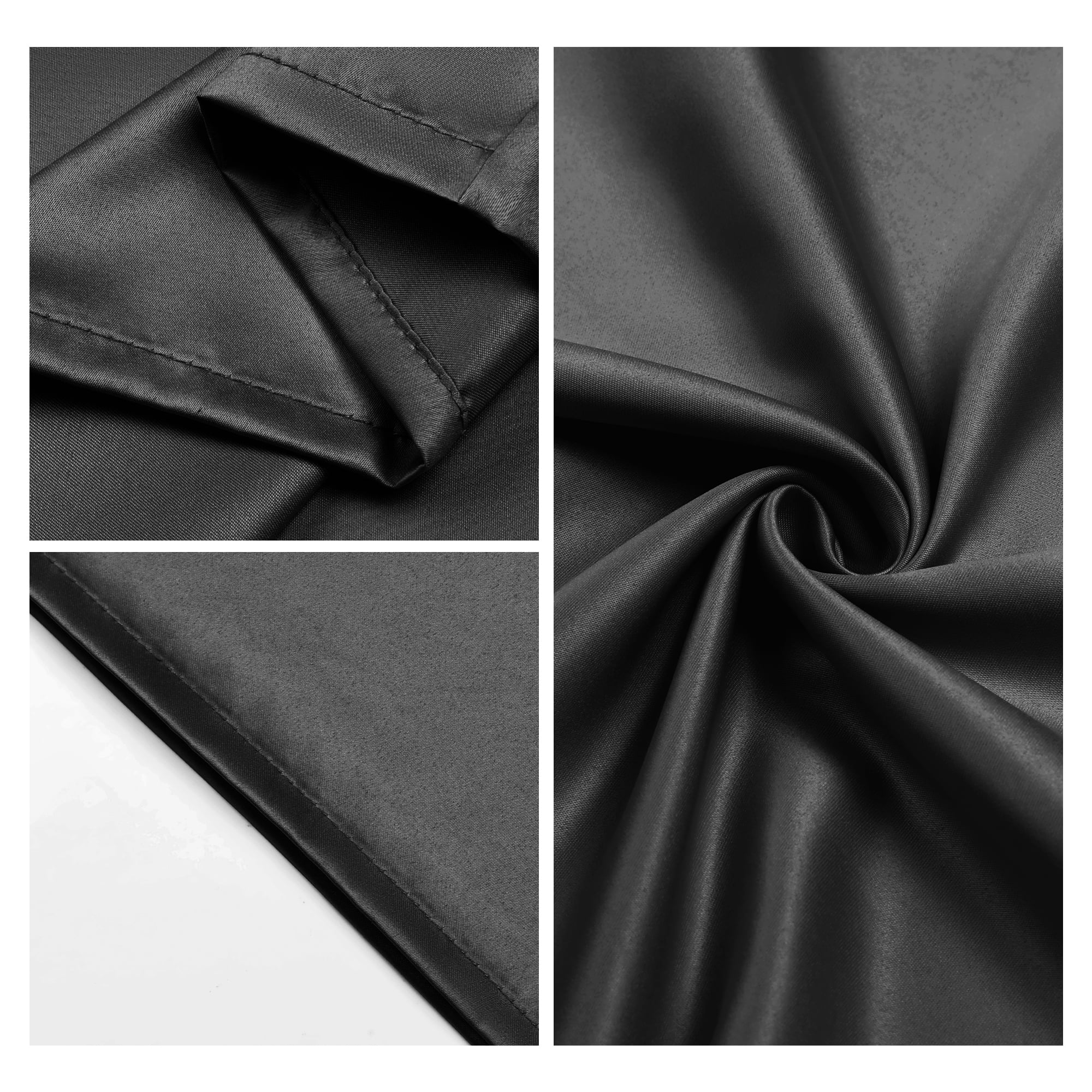 Unique Bargains Satin Pillow Case Cooling Pillowcases with Envelope Closure Queen Black