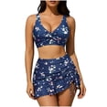 thumbnail image 2 of Traje de baño de 2 piezas para mujer, trajes de baño para mujer, bikini de cintura alta con escote en V y cordón ajustable, conjunto de traje de baño dividido para mujer, 2 of 9