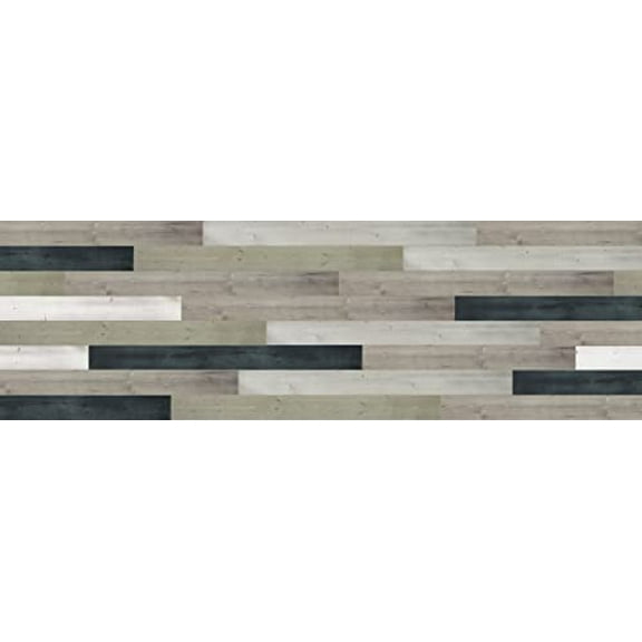 Urban Decor Wood Panels for Wall, Easy Peel and Stick Reclaimed Barn Wood Accent Planks for Kitchen Island Bedroom Doorways Backsplash (Mixed Color)