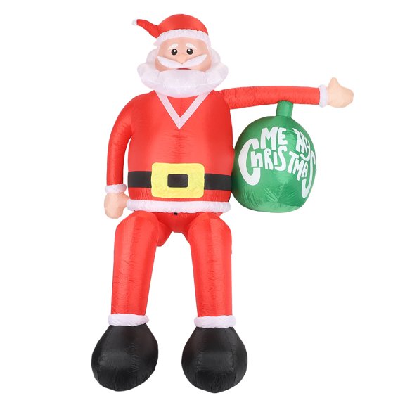 Yucurem 2.4M Christmas Inflatables Outdoor Decorations, Blow up Santa Claus Inflatable with Built in LED Lights for Garden Lawn Home Holiday Party Decor