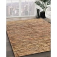 thumbnail image 3 of Ahgly Company Machine Washable Indoor Round Abstract Sandy Brown Area Rugs, 5' Round, 3 of 7