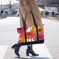 thumbnail image 4 of FORMRS Canvas Laptop Tote Bag for Women with 15.6" Computer Compartments Shoulder Handbag, Purple Hand Drawn Floral, 4 of 7