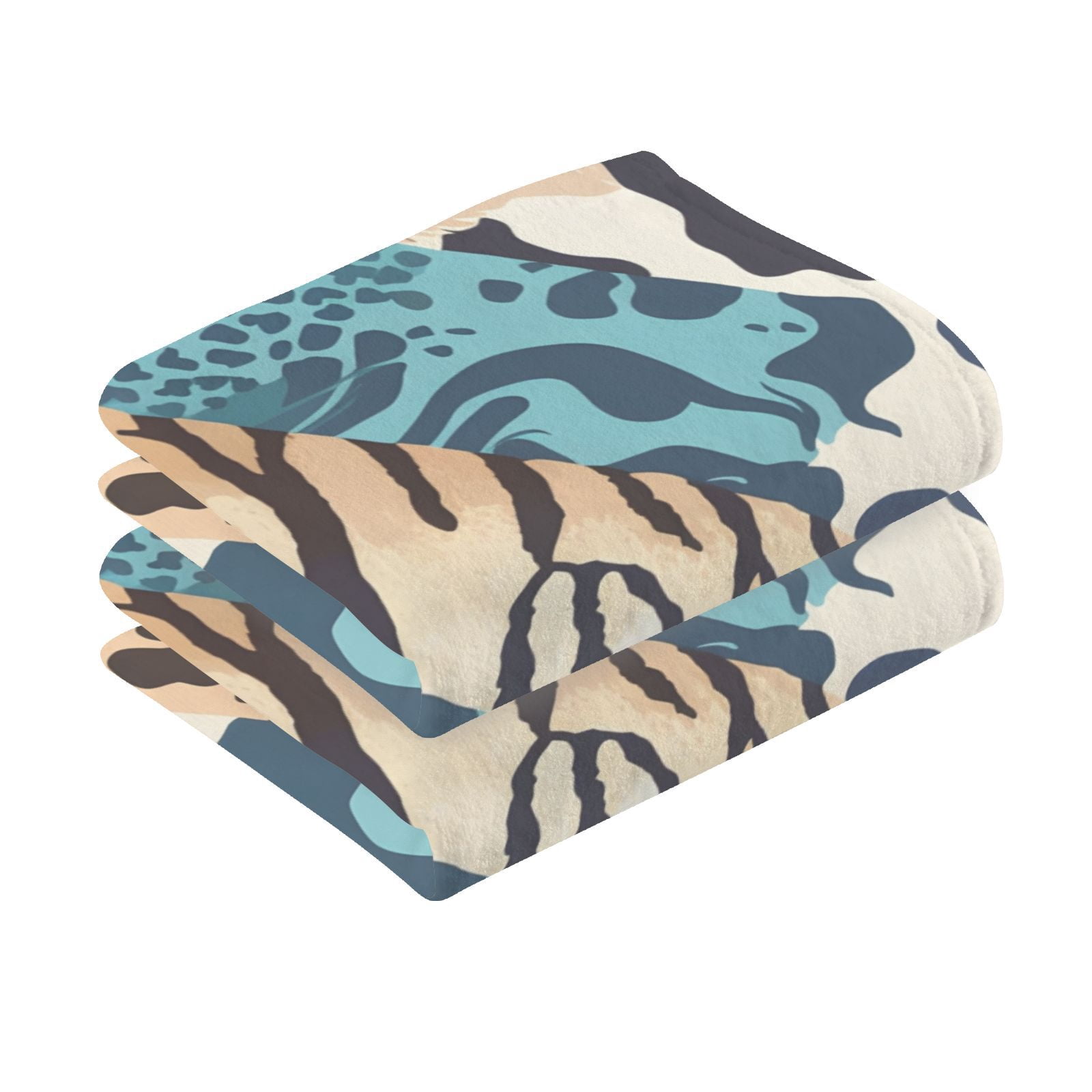 Cheetah Leopard Skin Hand Towels Cotton Bath Towels Large Face Towels Absorbent for Bathroom 2 Packs