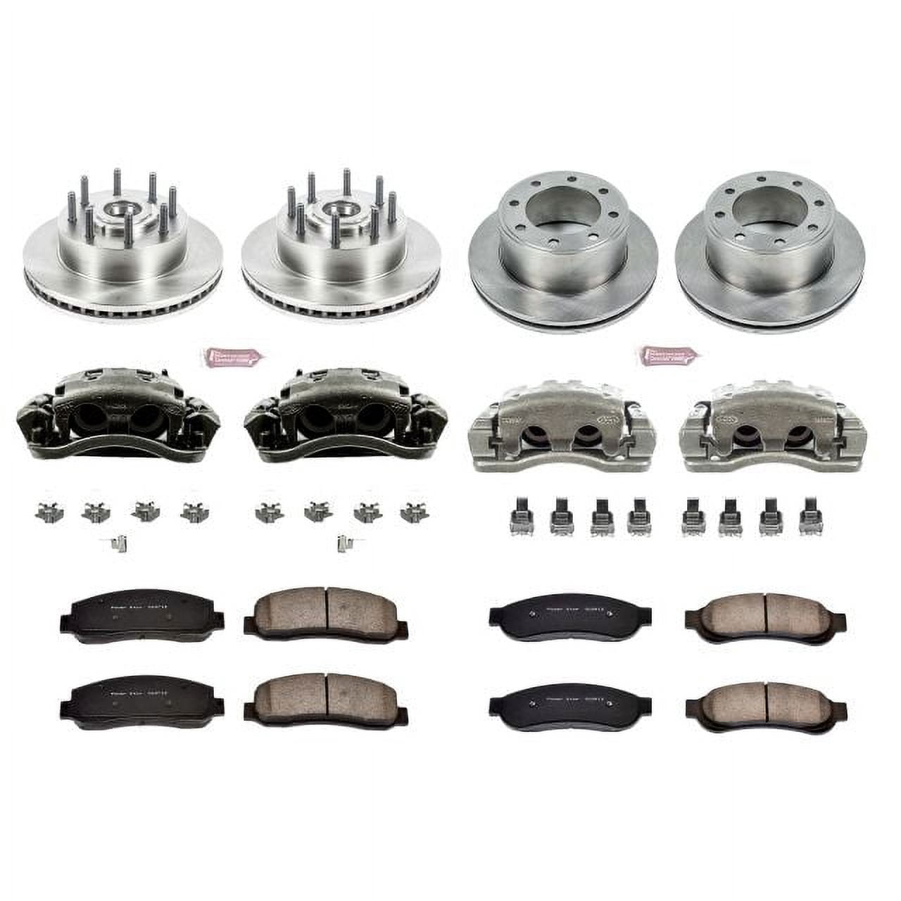 PowerStop Front and Rear Stock Replacement Brake Pad and Rotor Kit with Calipers Fits: FORD Select Models KCOE1797