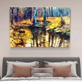 thumbnail image 2 of Póster de lienzo con un arroyo tranquilo que atraviesa el bosque, decoración de dormitorio, paisaje deportivo, decoración de oficina, regalo, estilo marco, 20 x 30 cm, 2 of 8