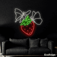 thumbnail image 4 of Craftnamesign Strawberry Butterfly Neon Sign, Strawberry Fruit Shop Decor, 4 of 4