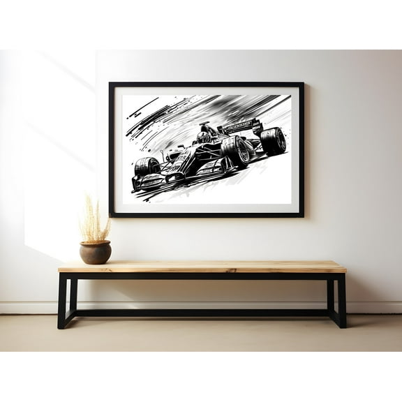 MSFCON Black and white formula 1 wall art F1 poster formula one print wall art F1 racing wall decor man cave wall art high quality