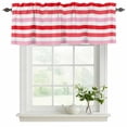 thumbnail image 2 of Red Pink Striped Valances for Windows, Decorative Rod Pocket Window Valance Curtains, Farmhouse Stripes Simple Art Short Curtain Drapes for Kitchen/Bathroom/Living Room, 2 Panels, 42" W x 18" L, 2 of 8