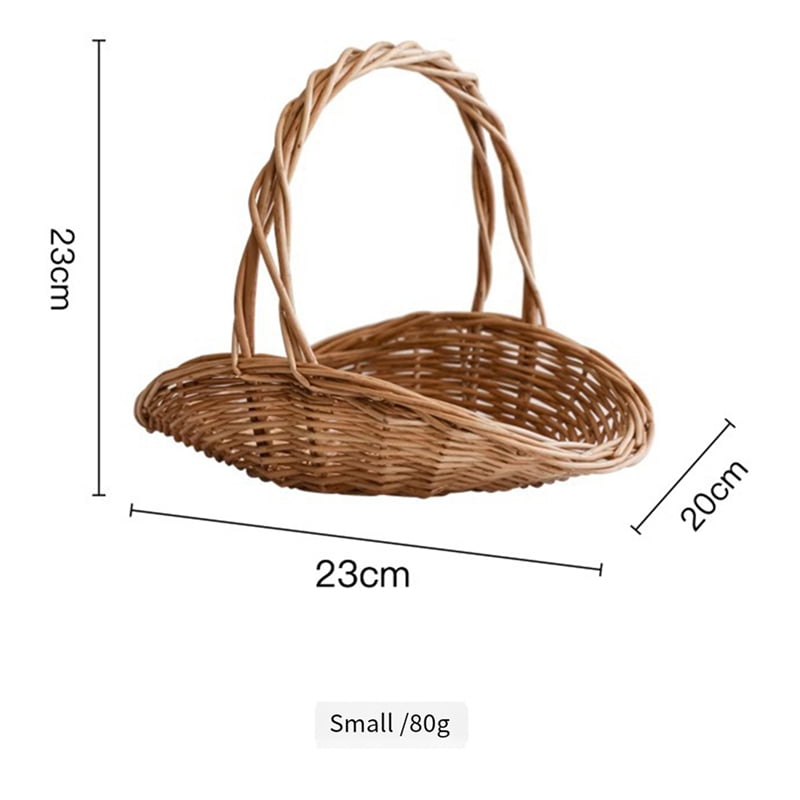 2X Picnic Basket Easter Candy Basket Wedding Flower Girl Baskets Fast Food Basket Woven Pantry Organizer,2 x woven basket