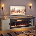 thumbnail image 3 of Bestier Entertainment Center with Fireplace, 70" Modern TV Stand with Storage for 80-Inch TVs, Features Timer & Remote, Ideal for PS5 Gaming, in Gray Wood, 3 of 12