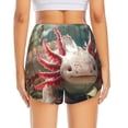 thumbnail image 2 of Lsque Colorful Axolotl Underwater Printed Women's Running Shorts with Liner Pockets,Elastic Quick Dry Workout Athletic Gym Yoga Shorts,Womens High Waist Shorts-Large, 2 of 9