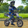 thumbnail image 4 of HOVERHEART 49cc 4-Stroke Gas Mini Dirt Bike ,18 MPH Max Speed with Dual Disc Brakes,Max load 160lbs,Blue, 4 of 6