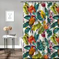 thumbnail image 2 of Orinice  Nature Shower Curtain, Tropical Birds of Paradise and Exotic Flowers Hibiscus Orchid Summertime Retro Art, Cloth Fabric Bathroom Decor Set with Hooks,  60x72, 2 of 7