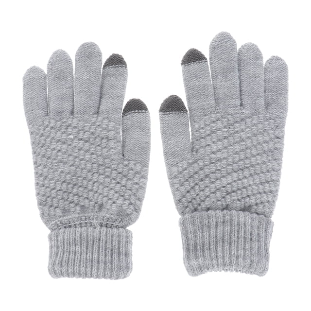 Par de guantes tejidos de lana para teléfono móvil con pantalla táctil / tableta / MP5 (gris)