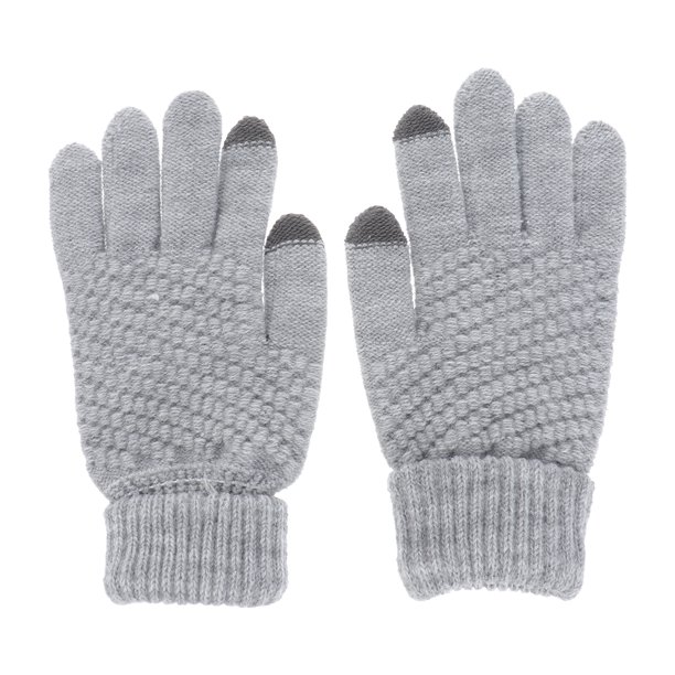 Par de guantes tejidos de lana para teléfono móvil con pantalla táctil / tableta / MP5 (gris)