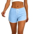 thumbnail image 3 of Dolphin Shorts Women Drawstring Summer Lounge Workout Sports Mini Shorts Booty Athletic Gym Sweatshorts (M, Light Blue), 3 of 7