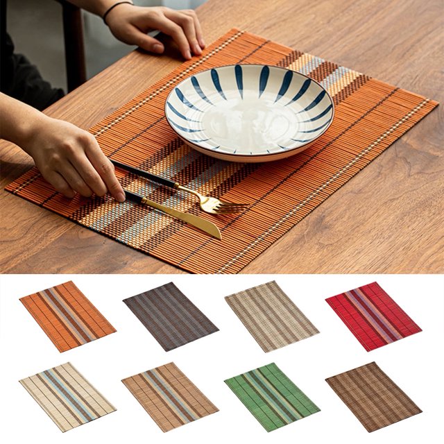 Dining Table Placemat, Heat-Resistant Place Mat Stain Resistant Anti-Skid Washable Bamboo Table Mat Placemat Kitchen Table Mat