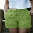 thumbnail image 1 of Soki Womens Shorts Summer Comfy Cotton Linen Elastic Waist Drawstring Casual Shorts with Pockets, 1 of 7