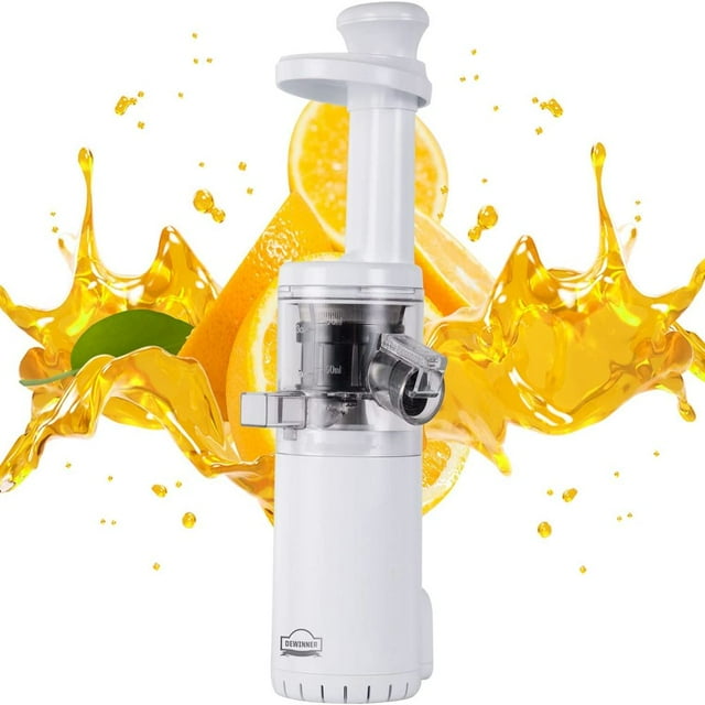 Mini Juicer Extractor Slow Masticating Easy to Clean Cold Press Juicer Machine with quiet motor for High Nutrient Fruit Juice (Brush Included)