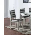 thumbnail image 2 of Silver Finish Wood Dining Chairs Set of 2pc, Cushion Seat Back Faux Leather Modern Traditional, 2 of 9