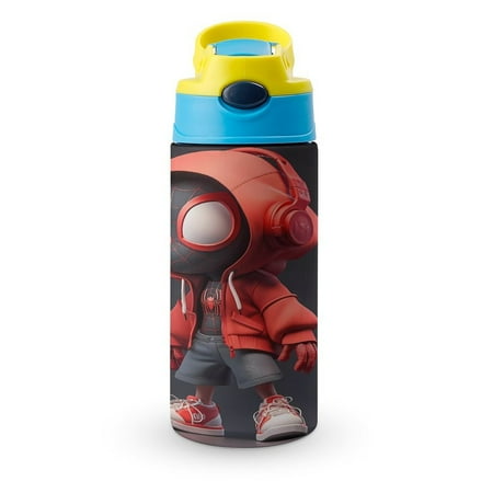 

Spider-Man 18/8 Single Wall Stainless Steel Kids Water Bottle Flip Straw Locking Spout Cover Durable Cup for Sports Or Travel (12oz Non-BPA Spidey And His Amazing Friends