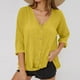 thumbnail image 3 of Ailaofu Women's V Neck Summer Tops Casual Henley Button Down T Shirts, 3 of 5