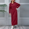 thumbnail image 5 of Gfyviroh Hoodie Dresses for Women Casual Long Sleeve Drawstring Plus Size Dresses with Front Pocket Side Slit Maxi Dresses, 5 of 8
