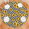 thumbnail image 2 of Sunflower Design Tablecloth with Elastic Hem for Round Tables, Fade-Resistant Polyester, Fits 44-52 Inch Tables, 2 of 7