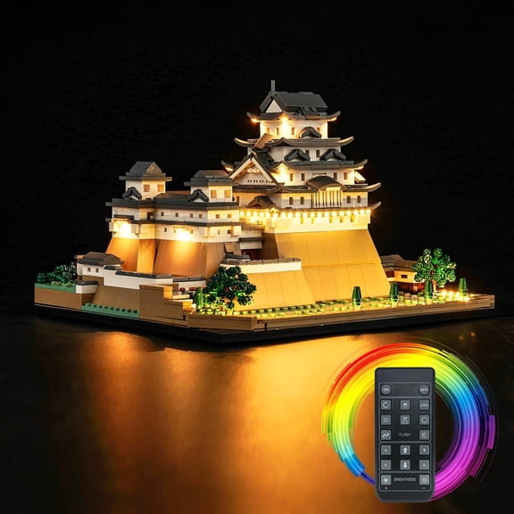 Upgraded Led Light Kit for Lego Architecture Landmarks Collection: Himeji Castle Building Set, Remote Control Compatible with Lego 21060 (Model Not Included)
