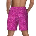 thumbnail image 3 of Kdxio Rose Red Glitter Print Men'S Swim Trunks With Compression Liner 7 Inch Inseam Quick Dry Swim Shorts, 3 of 7