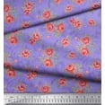 thumbnail image 2 of Soimoi Velvet Fabric Leaves & Rose Floral Decor Fabric Printed Yard 58 Inch Wide, 2 of 3