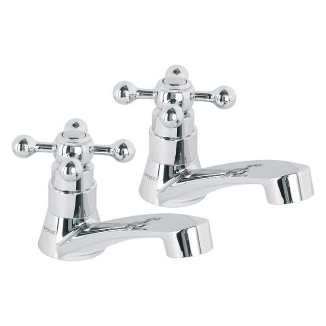 Juego de 2 llaves para lavabo Foset Basic ABS manerales cruceta MP-244