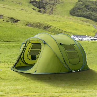 4 Person Instant Pop Up Camping Tent, Auto Setup Pop Up Tent, Outdoor Easy Set Up Automatic Family Travel Tent, Waterproof Camping Hiking Dome Tent