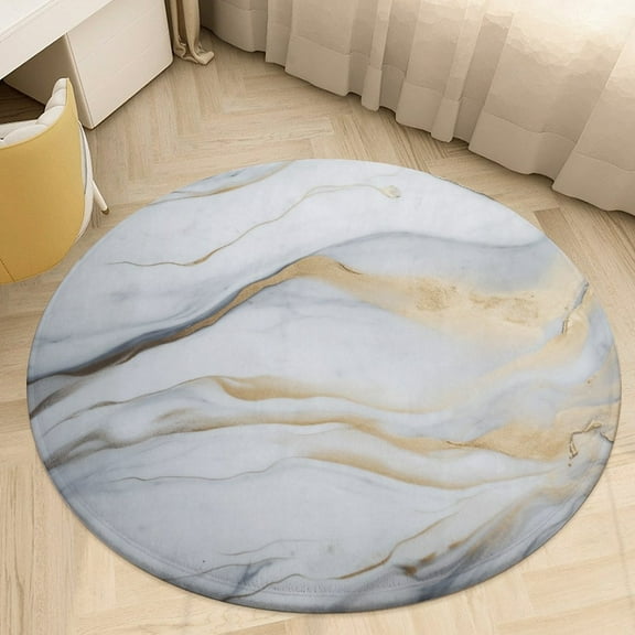 Abstract Colored Marble Round Area Rugs for Bedroom Living Room, 4FT Soft Indoor Circle Carpets, Carpet Home Decor Floor Mat