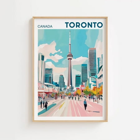 Toronto Canada Travel Poster Canada Art Toronto Poster Art Canada Art Poster Toronto Cityscape Housewarming Gift Home Decor, 12x18 UNFRAMED