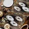 thumbnail image 2 of Abstract White Pumpkin Table Runner, Autumn Thanksgiving Kitchen Dining Table Decoration for Home Party Decor 13x60 Inches, 2 of 9