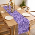 thumbnail image 3 of Vintage Purple Table Runner - 120 Inch Long, Kitchen Dining Table Runner Dresser Scarves, Retro Botanical Abstract Art Farmhouse Decor for Coffee Tables Wedding Party Banquet, 3 of 8