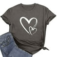 thumbnail image 6 of Erwazi Women's Valentine's Day T-Shirt Heart Print Crew Neck Short Sleeve Casual Summer Top, 6 of 7