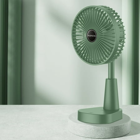 

PWPSG Desk Fan Indoor Atmospheric Circulation Fan Portable Travel Fan USB Powered Height Regulation Retractable Fan Green