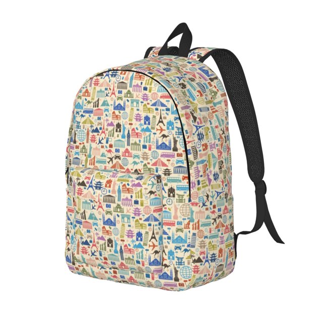 Fotbe Famous Places Mochila de Lona con Estampado, Mochila Duradera, Mochila Versátil de Alta Calidad, Mochila Compacta Vintage-Small