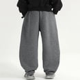 thumbnail image 4 of TIREOW Girls and Boys Sweatpants Elastic High Waist Straight Wide Leg Jogger Sweat Pants Comfortable Lightweight Casual Baggy Streetwear Pants, 4 of 5