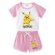 thumbnail image 3 of Camiseta de algodón de Pikachu para niñas y pantalones cortos, conjunto de 2 uds. De ropa de dibujos animados de Pokémon para niños, traje deportivo de la Patrulla Canina para verano, 3 of 5
